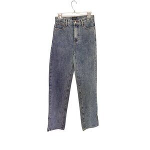 PrettyLittleThing‎ Vintage Wash Clean Girl Split Hem Jeans NWT Size UK 8 / US 4